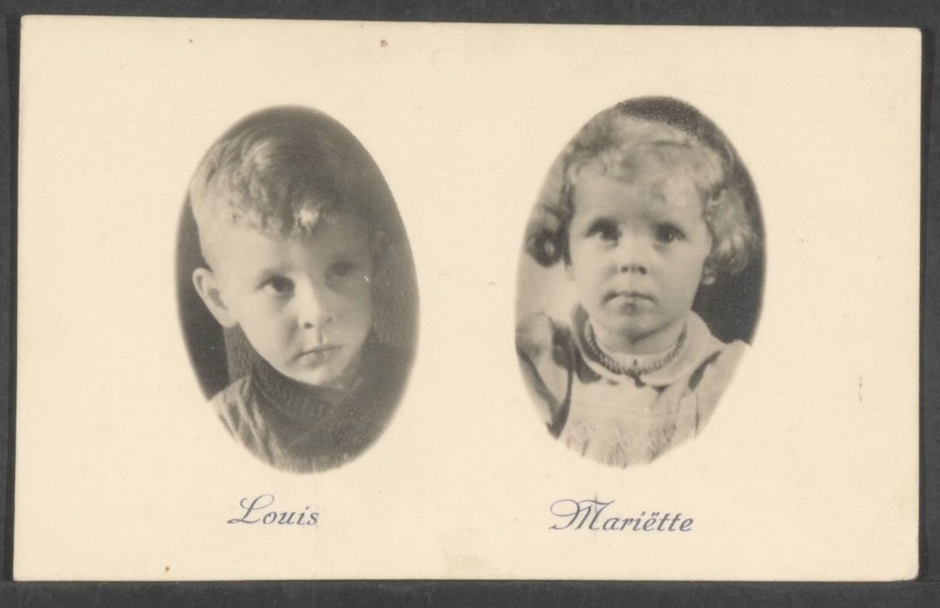 Bidprentje Louis en Mariëtte van de Montessori kleuterschool school