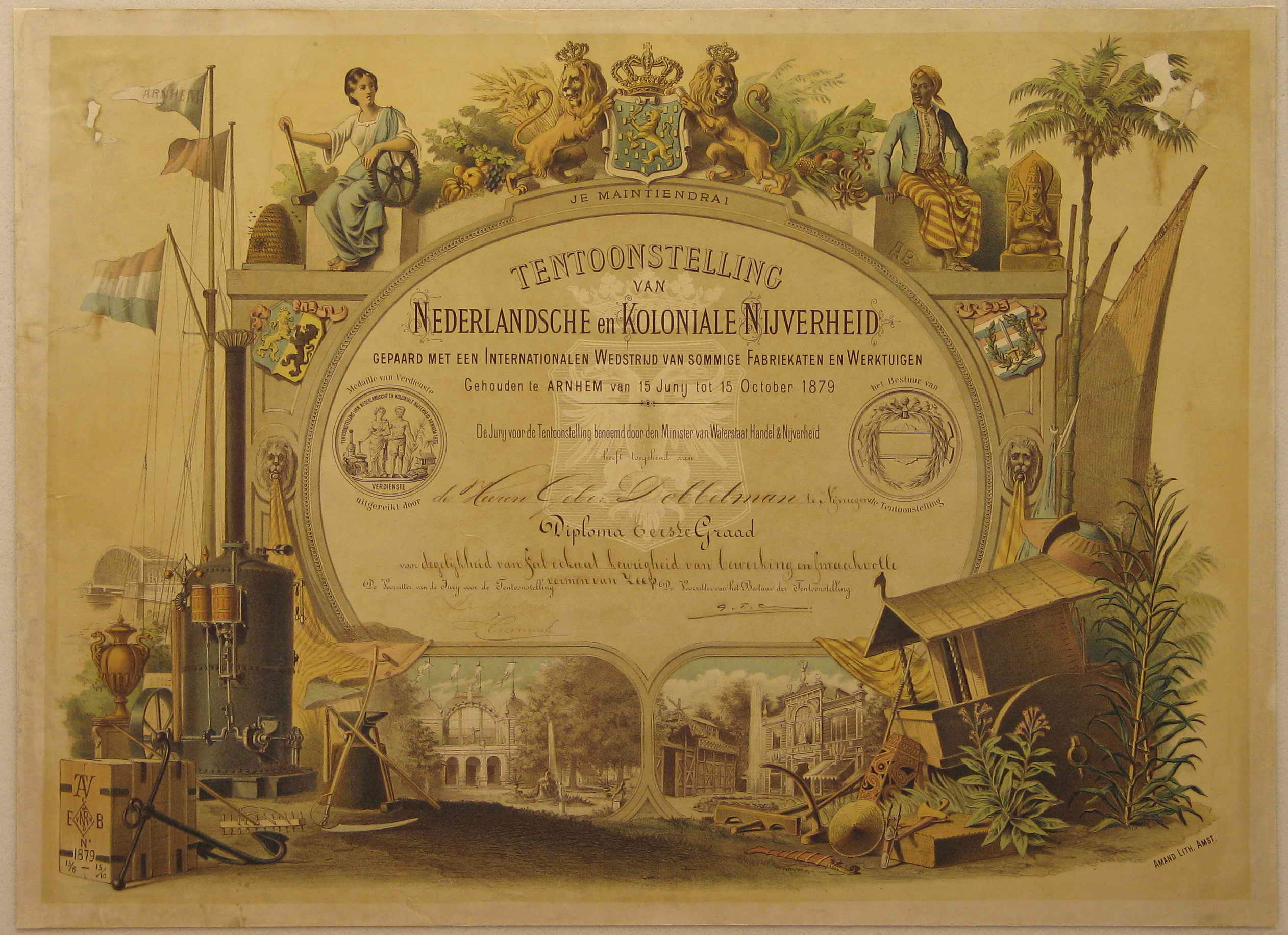 Diploma tentoonstelling van Nederlandsche en Koloniale Nijverheid